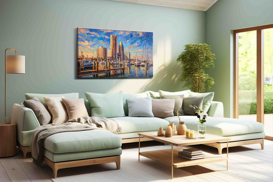 Marina of Painted Skies - Landmark Wall Art, Travel Canvas Print, Famous Places Art