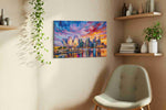 Orchid Skies Over Marina Bay landmarks canvas print, hanging on wall — view 2