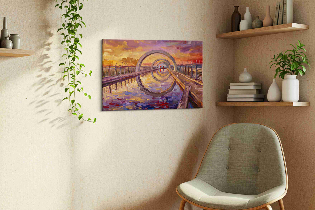 Twilight Passage Reverie landmarks canvas print styled in a living room
