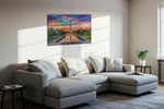 Violet Fire Over the Reflecting Pool landmarks canvas print, gallery-wrapped, ready to hang — view 3