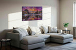 Violet Reverie on Capitol Lake landmarks canvas print, displayed in a living room