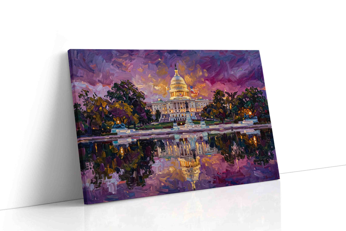 Violet Reverie on Capitol Lake landmarks canvas print, gallery-wrapped, ready to hang