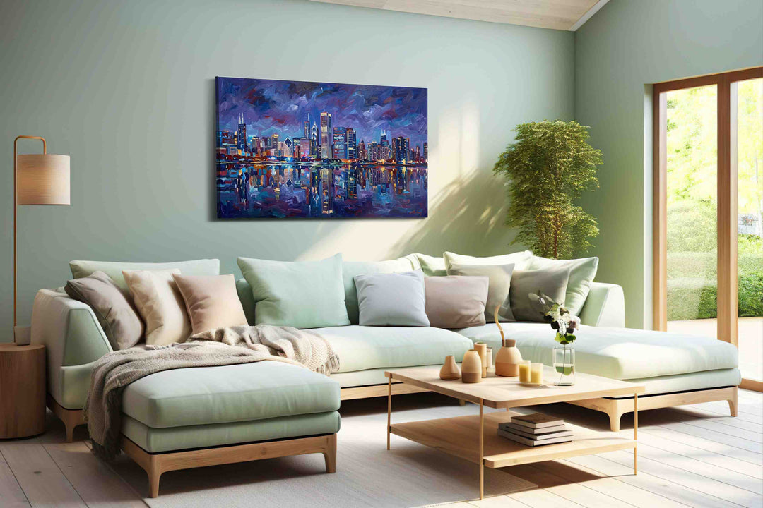 Violet Storm Over the Skyline - Landmark Wall Art, Travel Canvas Print, Famous Places Art