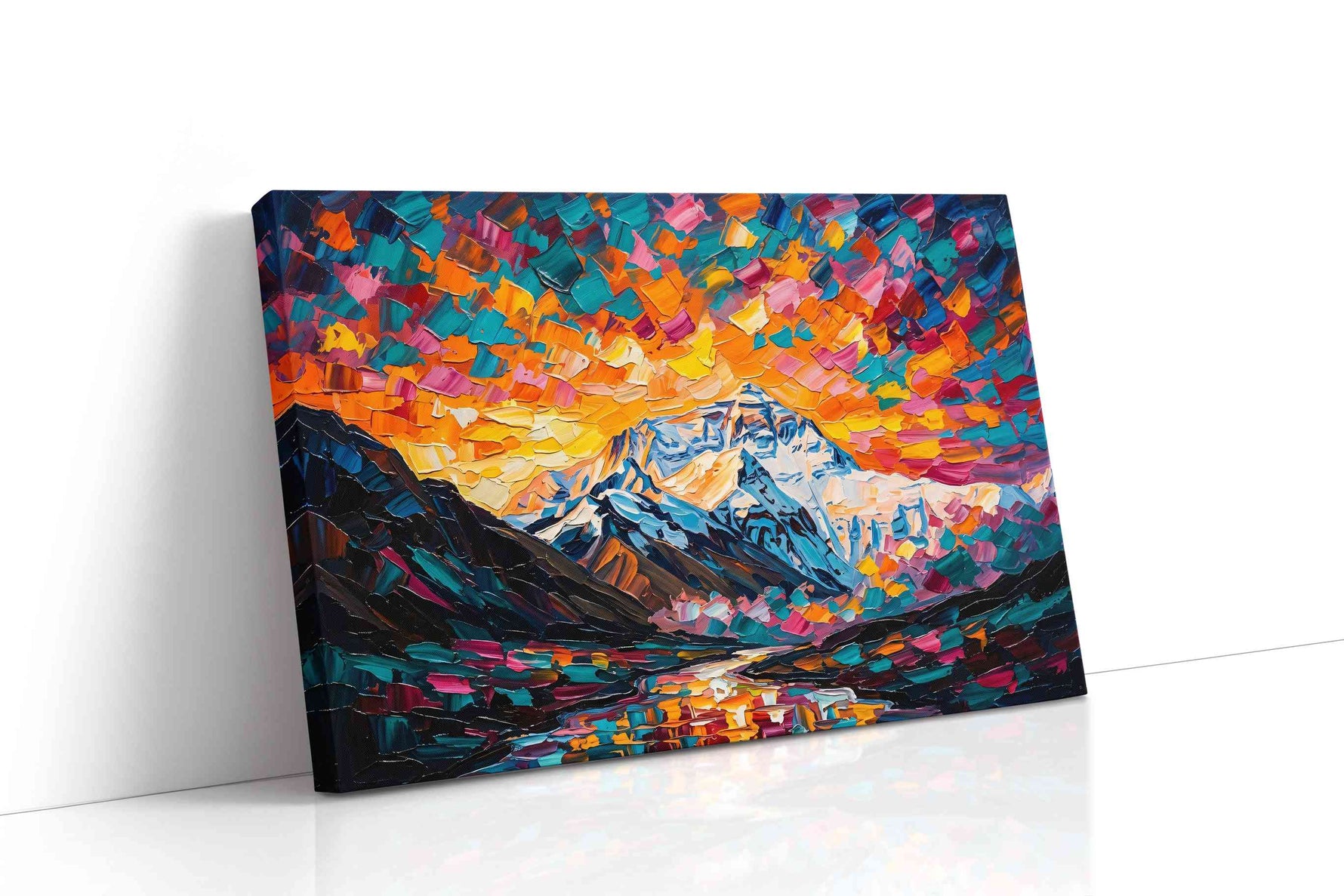 Aurora Over Ember Peaks landscape canvas print, gallery-wrapped, ready to hang