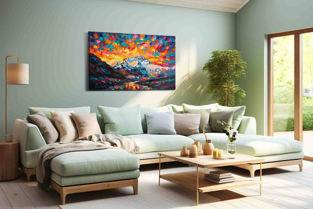 Aurora Over Ember Peaks - Landscape Canvas Print, Scenic Wall Art, Nature Canvas Art