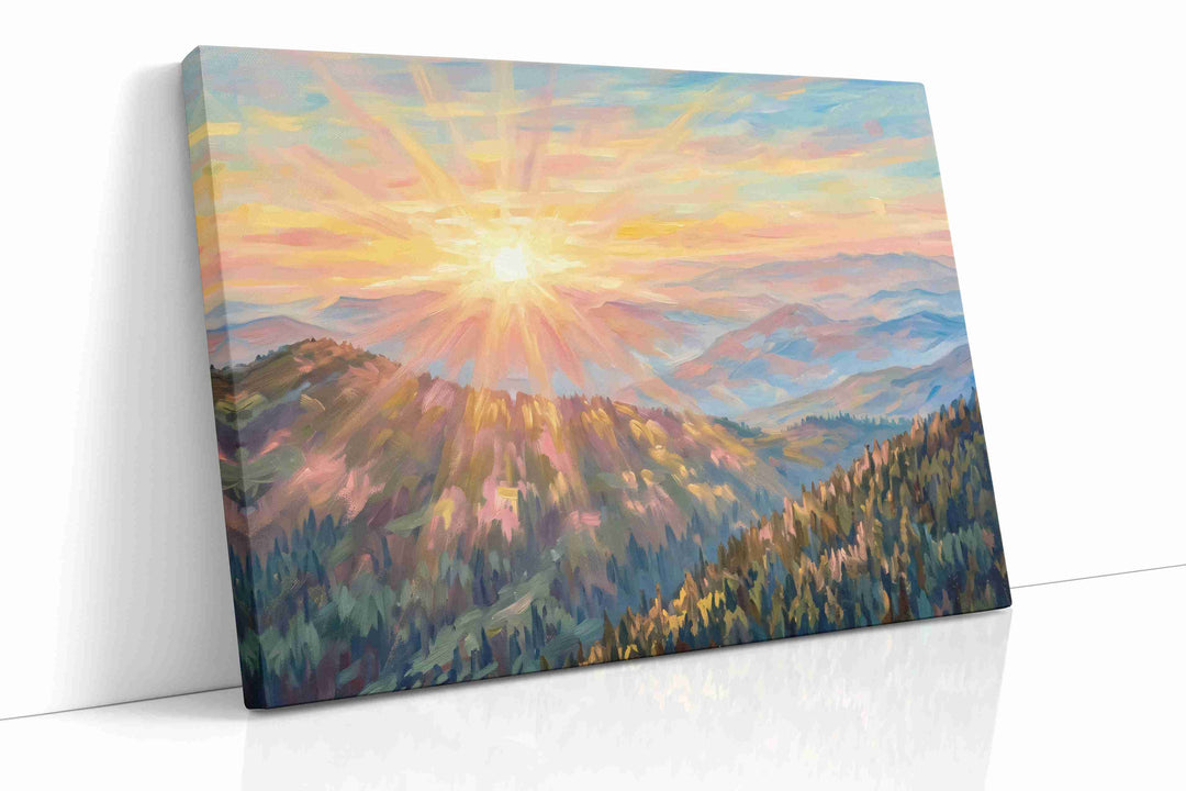 Aurora Over Whispering Ridges - Landscape Canvas Print, Scenic Wall Art, Nature Canvas Art