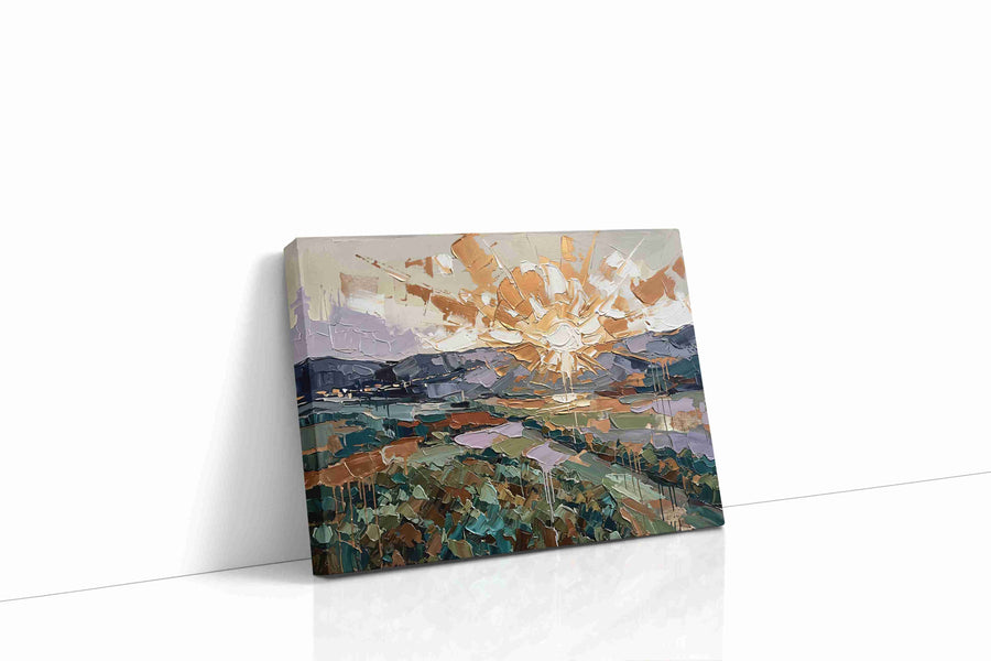 Gilded Break of Day landscape canvas print gallery-wrapped landscape canvas studio shot