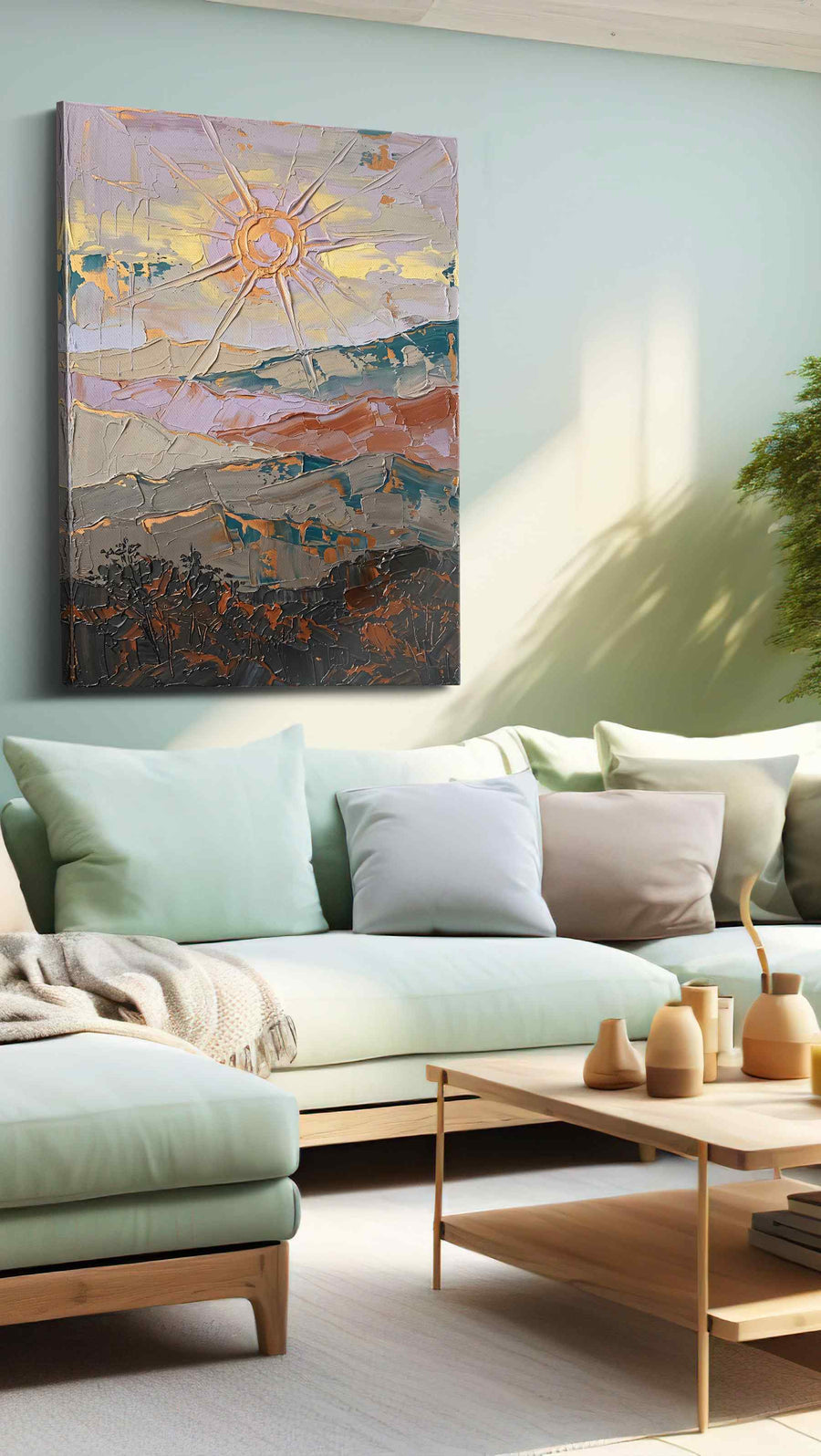 Gilded Quietude Rising - Landscape Canvas Print, Scenic Wall Art, Nature Canvas Art