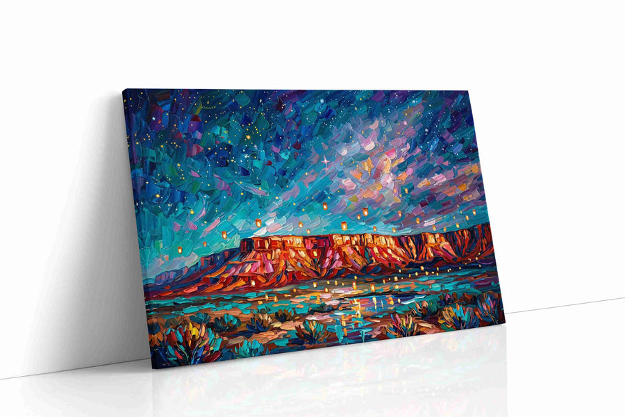 Lanterns Over Painted Mesa landscape canvas print, gallery-wrapped, ready to hang