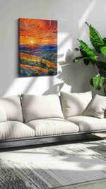 Solstice Over Cobalt Hills landscape canvas print, on wall, lifestyle preview