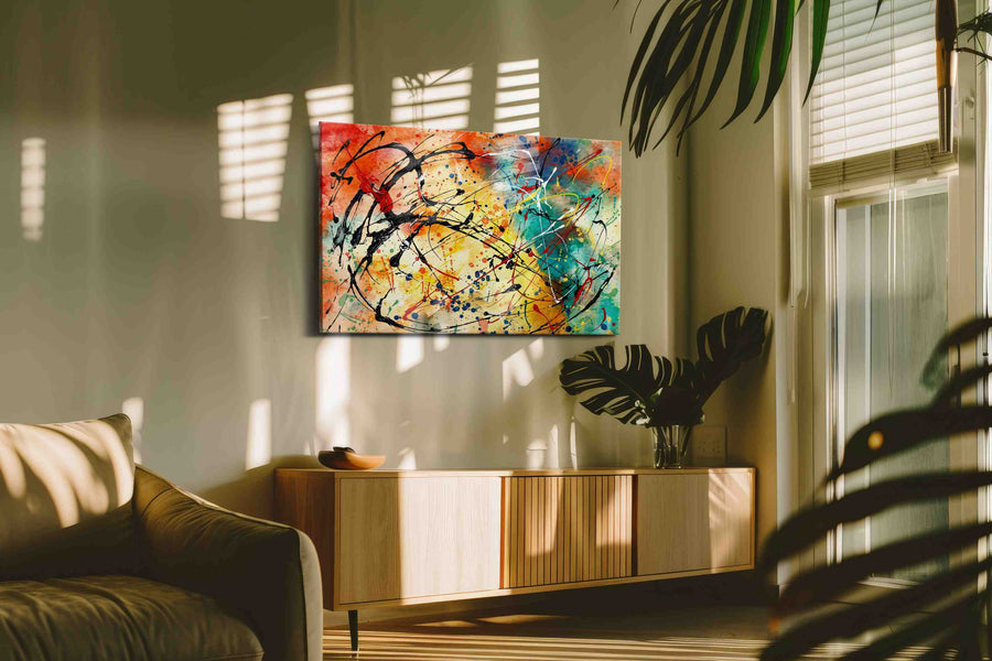 Chromatic Tempest Rhapsody modern canvas print in a hung canvas mockup