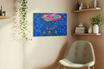 Dreamcloud Mosaic Cascade modern canvas print, displayed in a living room