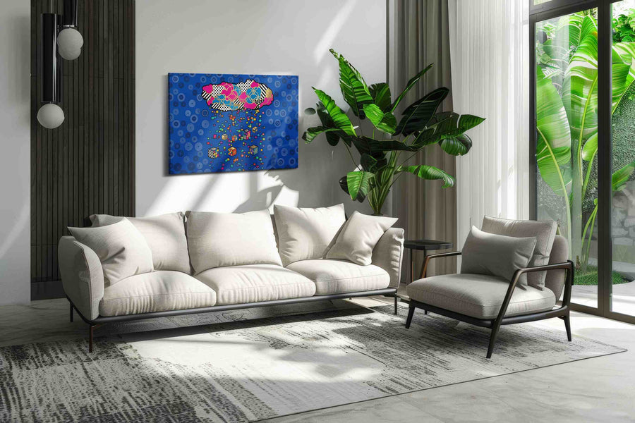 Dreamcloud Mosaic Cascade modern canvas print, on wall, lifestyle preview