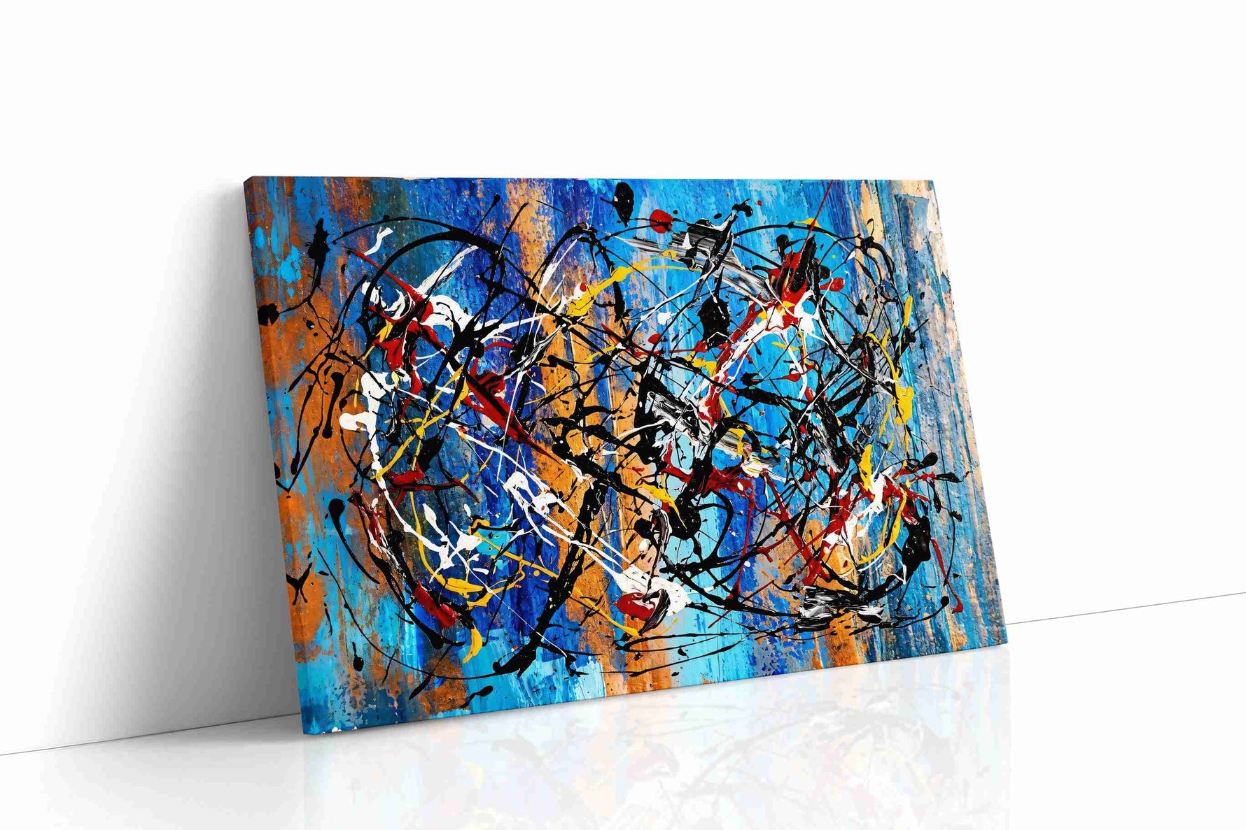 Electric Tempest in Cobalt modern canvas print gallery-wrapped landscape canvas studio shot