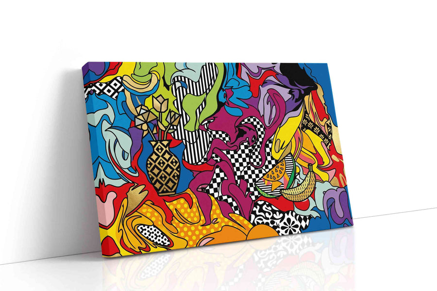 Gilded Fever Dream modern canvas print gallery-wrapped landscape canvas studio shot