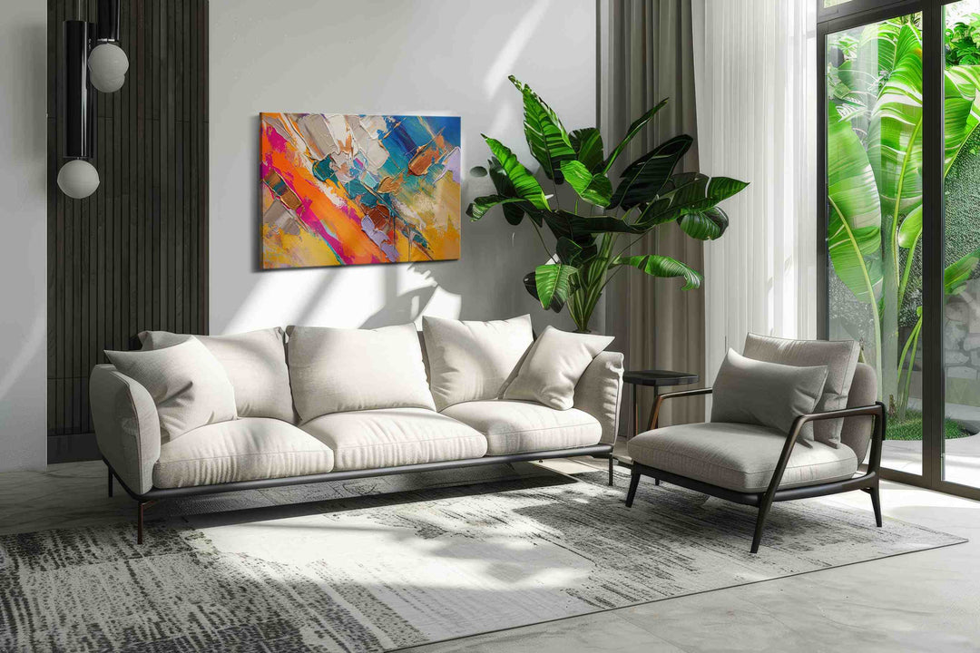 Gilded Tides of Ember - Modern Wall Art, Contemporary Canvas Print, Minimalist Decor