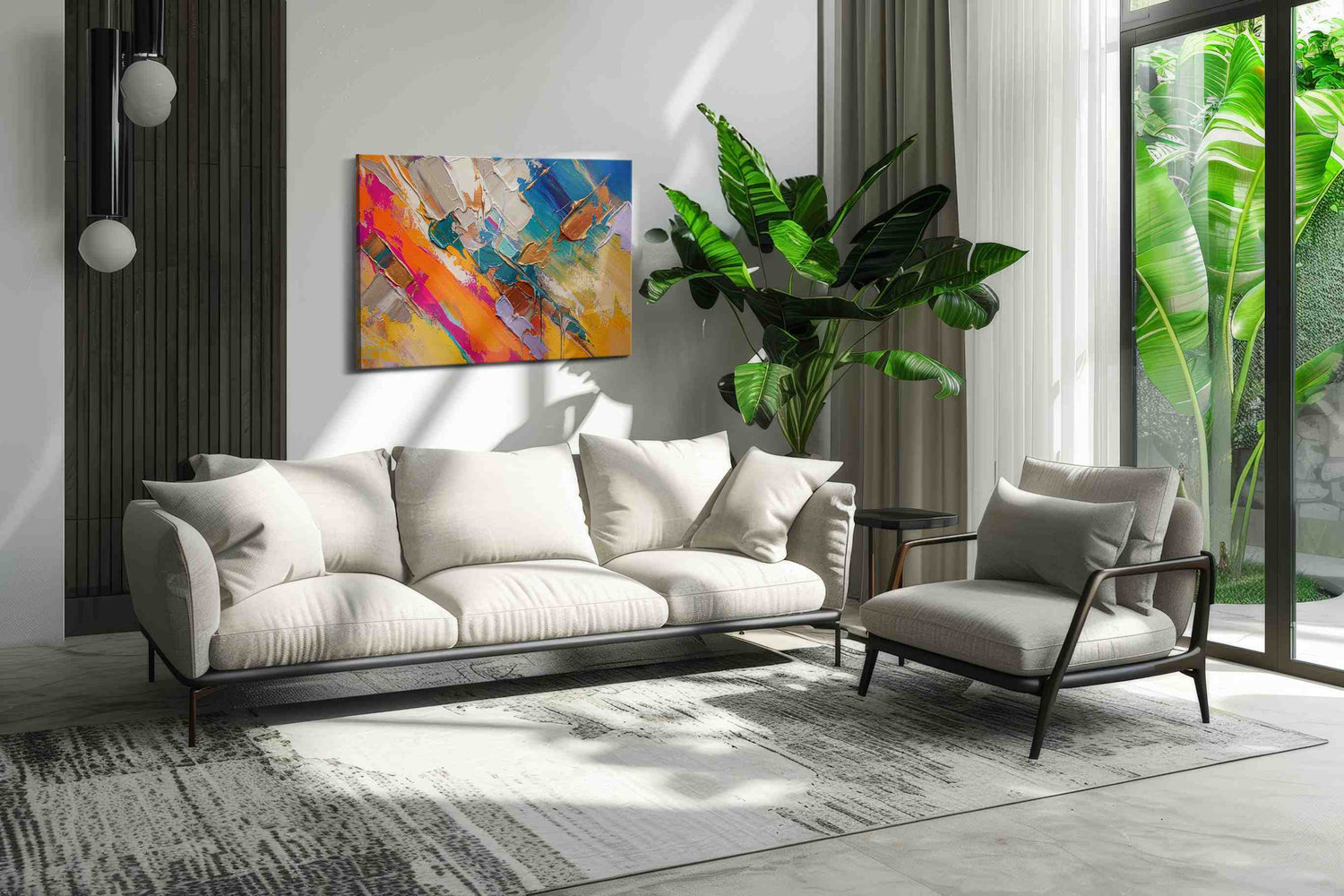 Gilded Tides of Ember - Modern Wall Art, Contemporary Canvas Print, Minimalist Decor