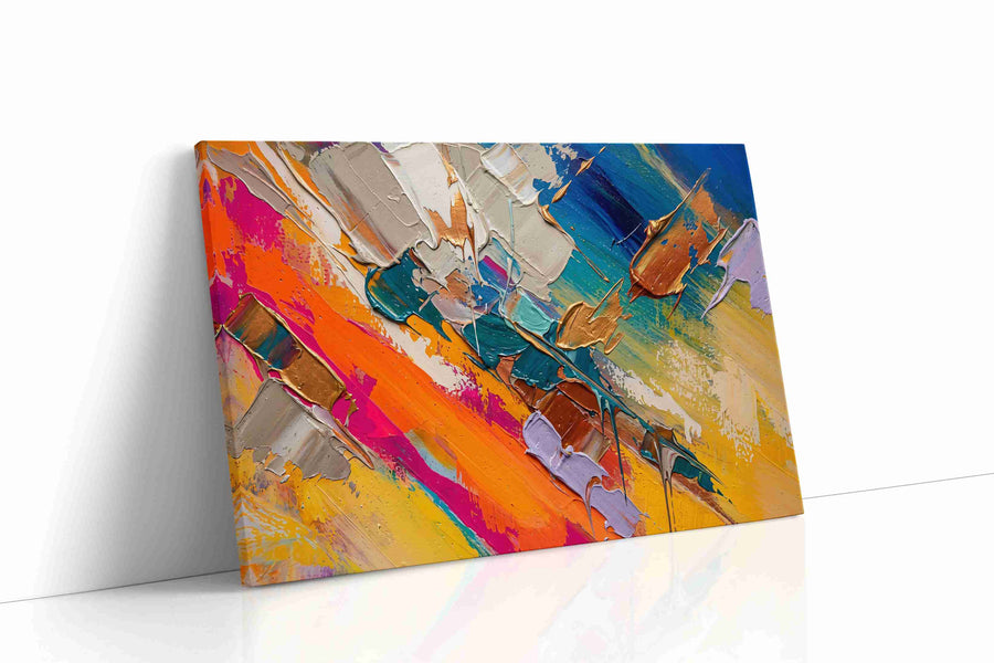 Gilded Tides of Ember modern canvas print gallery-wrapped landscape canvas studio shot