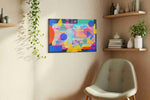 Neon Tectonics Reverie modern canvas print styled in a living room