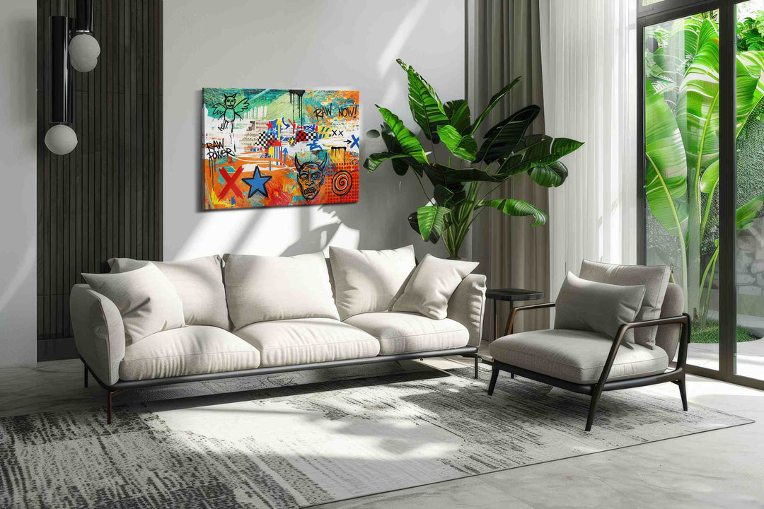 Raw Now Rebellion - Modern Wall Art, Contemporary Canvas Print, Minimalist Decor