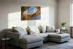 Skywell in Crimson Motion - Modern Wall Art, Contemporary Canvas Print, Minimalist Decor