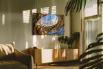 Skywell in Crimson Motion modern canvas print, on wall, lifestyle preview
