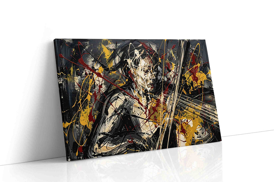 Velvet Riot in Gold modern canvas print, gallery-wrapped, ready to hang