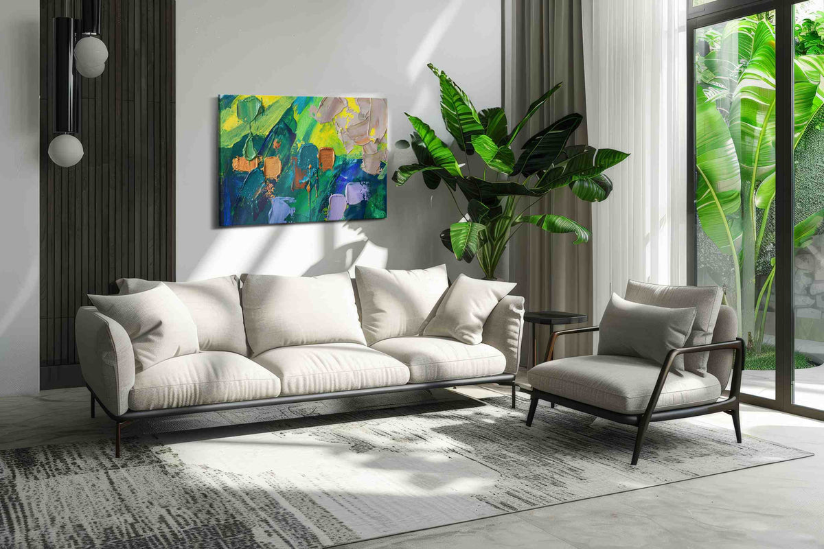 Verdigris Reverie - Modern Wall Art, Contemporary Canvas Print, Minimalist Decor