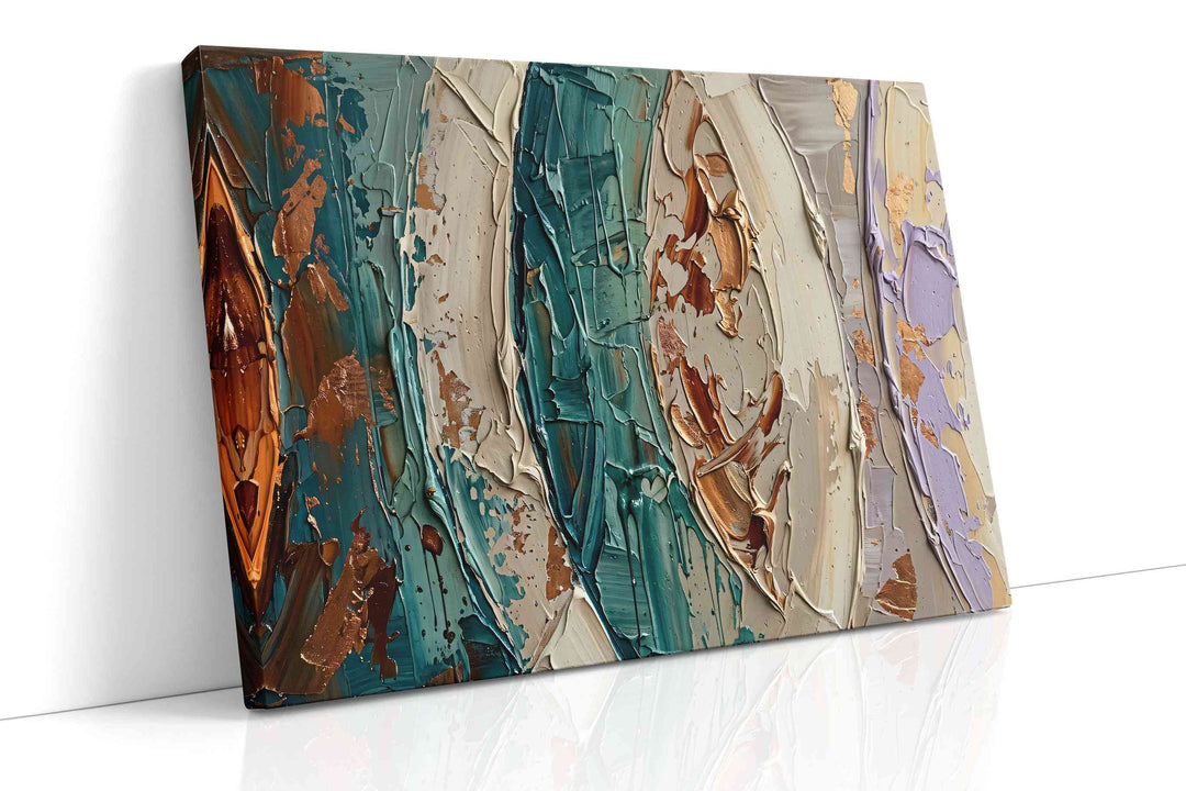 Verdigris and Gilded Clay - Modern Wall Art, Contemporary Canvas Print, Minimalist Decor