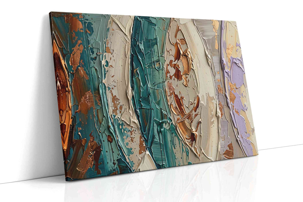 Verdigris and Gilded Clay modern canvas print, gallery-wrapped, ready to hang