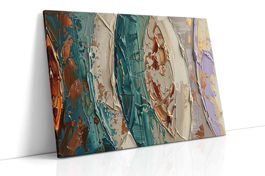 Verdigris and Gilded Clay modern canvas print, gallery-wrapped, ready to hang