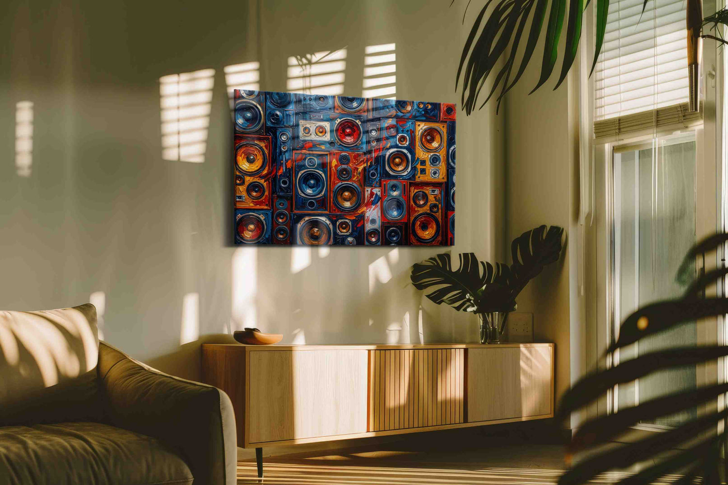 Electric Echo Mosaic - Music Wall Art, Musical Canvas Print, Music Room Decor