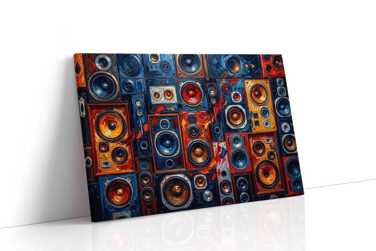 Electric Echo Mosaic music canvas print, gallery-wrapped, ready to hang