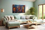 Electric Echo Mosaic music canvas print, hanging on wall