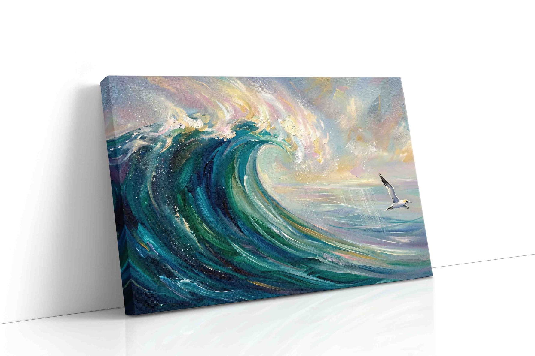 Aurora Tide Ascending ocean canvas print, gallery-wrapped, ready to hang
