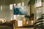 Aurora Tide Ascending ocean canvas print in a contemporary interior mockup
