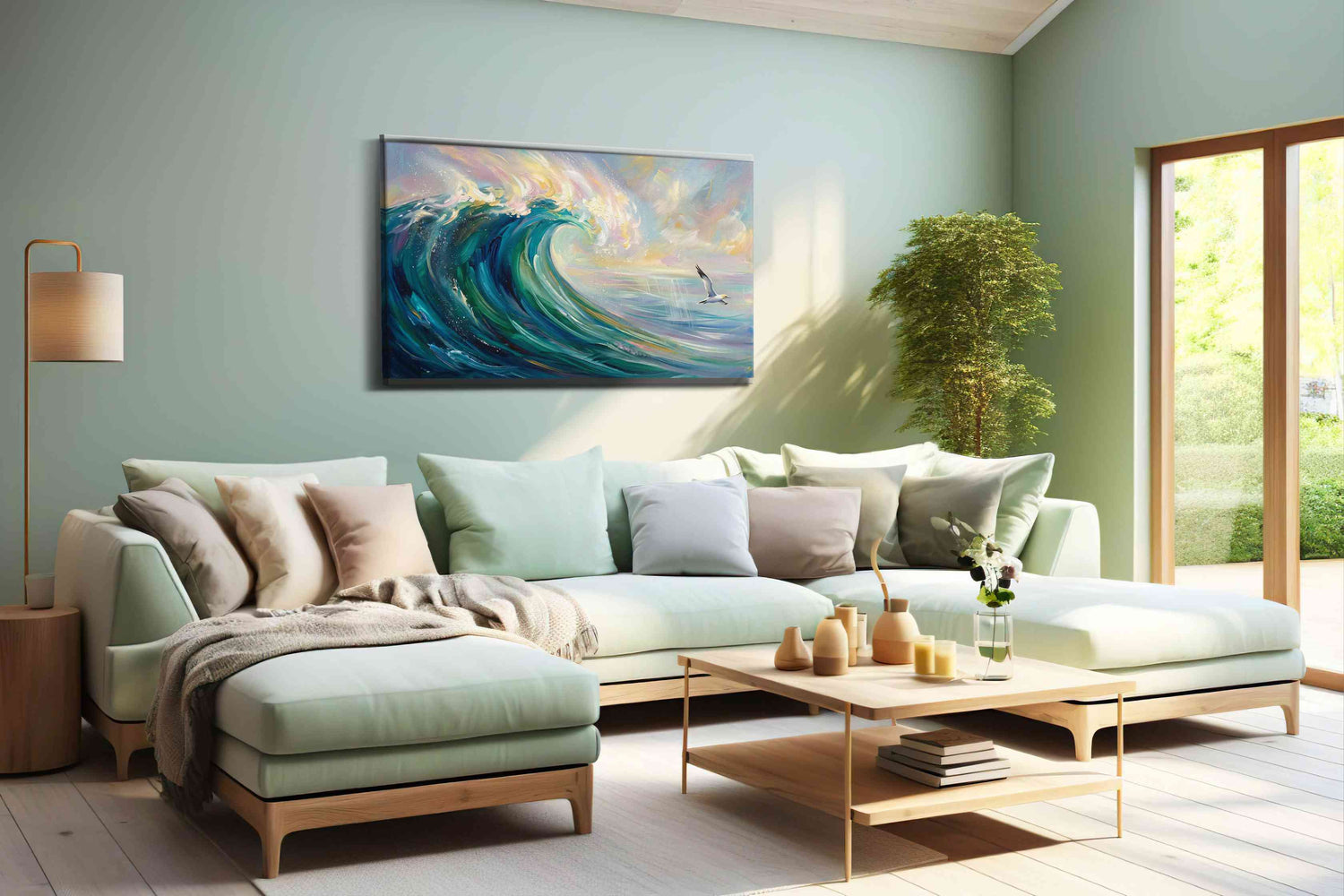 Aurora Tide Ascending - Coastal Wall Art, Ocean Canvas Print, Beach House Decor