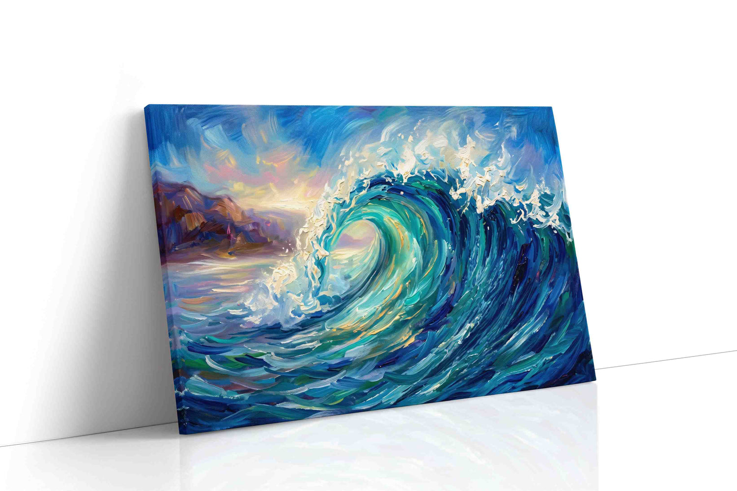 Aurora Tide Crescendo ocean canvas print, gallery-wrapped, ready to hang