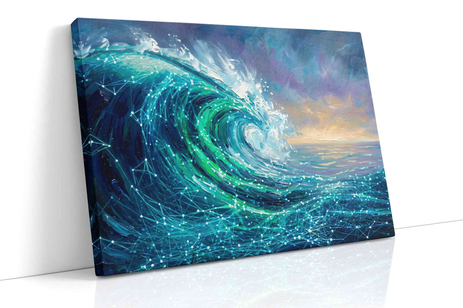 Celestial Tides Awakening ocean canvas print, gallery-wrapped, ready to hang