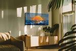Ember Tide Horizon ocean canvas print in a contemporary interior mockup