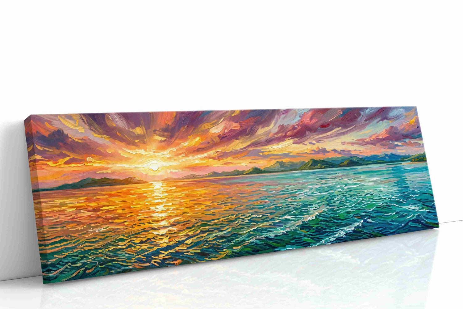 Ember Tide Horizon II ocean canvas print, gallery-wrapped, ready to hang