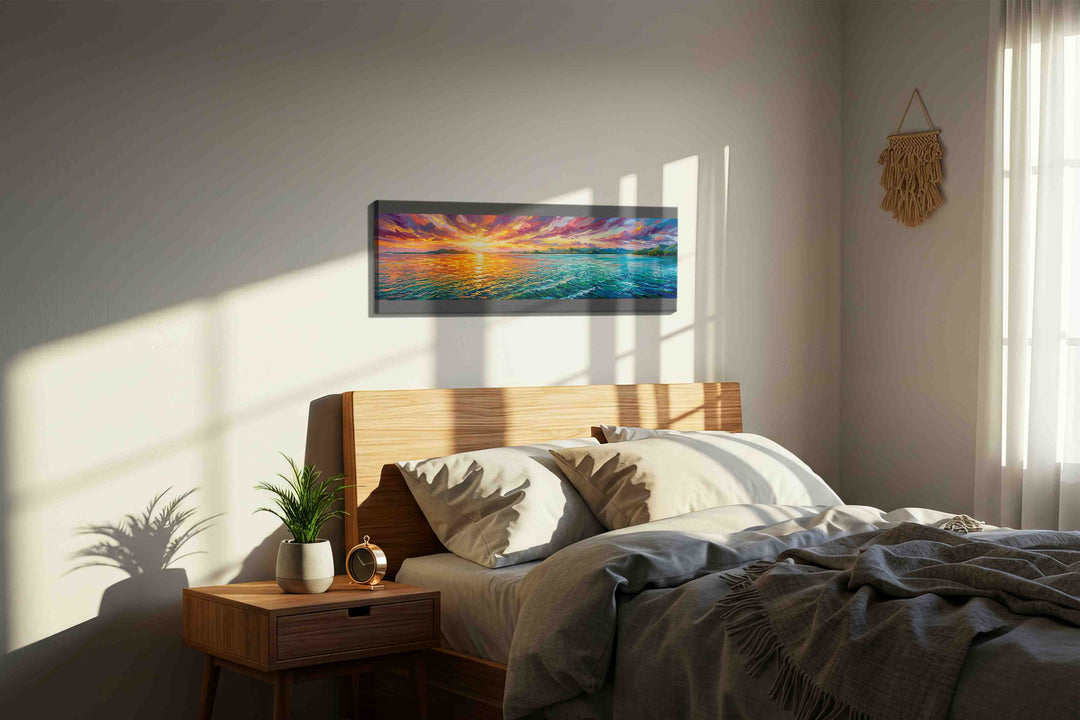 Ember Tide Horizon II - Coastal Wall Art, Ocean Canvas Print, Beach House Decor