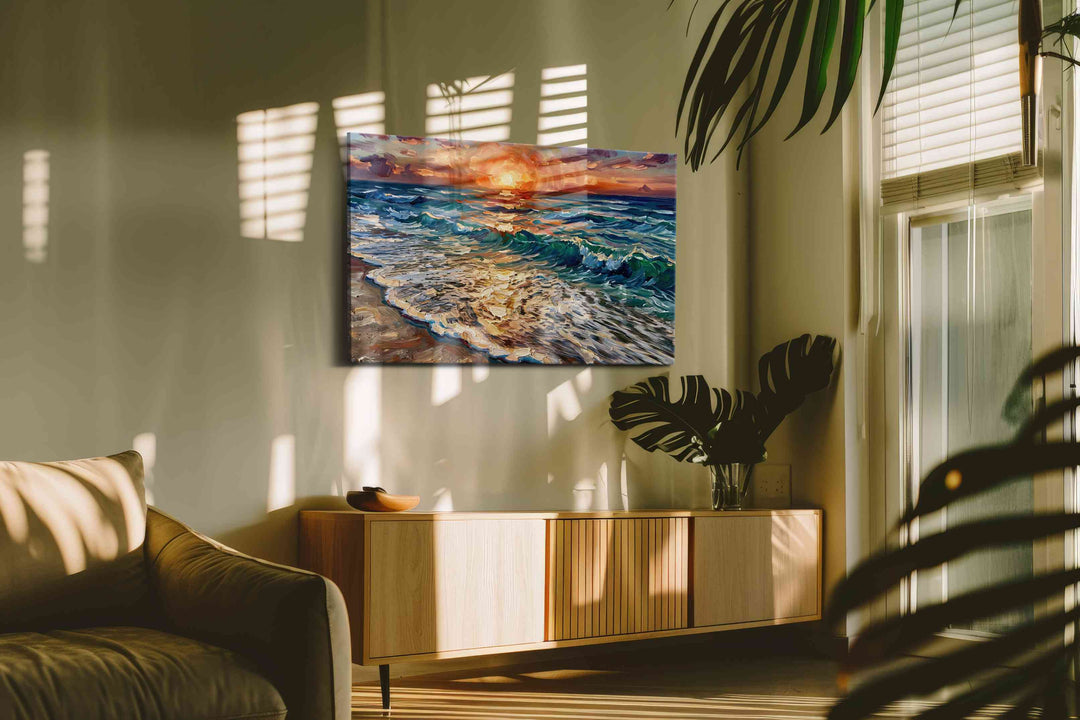 Ember Tide Reverie III - Coastal Wall Art, Ocean Canvas Print, Beach House Decor