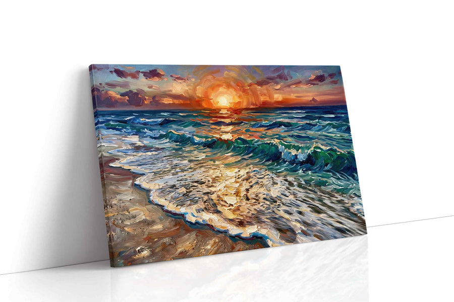 Ember Tide Reverie III ocean canvas print gallery-wrapped landscape canvas studio shot