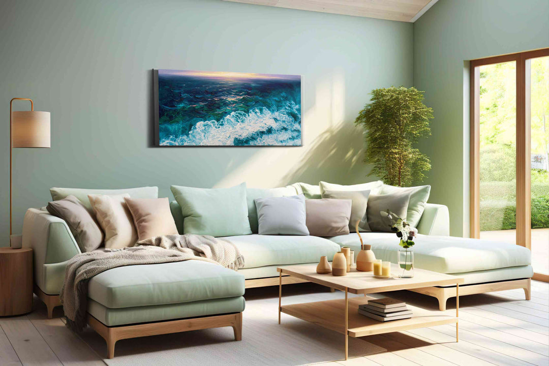 Foam Beneath the Last Light - Coastal Wall Art, Ocean Canvas Print, Beach House Decor