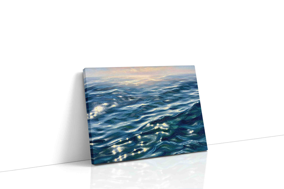 Gilded Whispers of the Tide ocean canvas print, gallery-wrapped, ready to hang