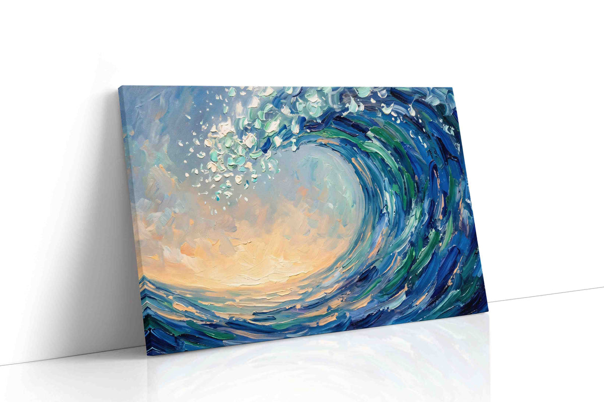 Seafoam Crescendo ocean canvas print, gallery-wrapped, ready to hang