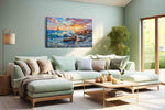 Sunfire on the Breakers ocean canvas print, hanging on wall