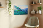 Where the Tide Becomes Light ocean canvas print, hanging on wall — view 3
