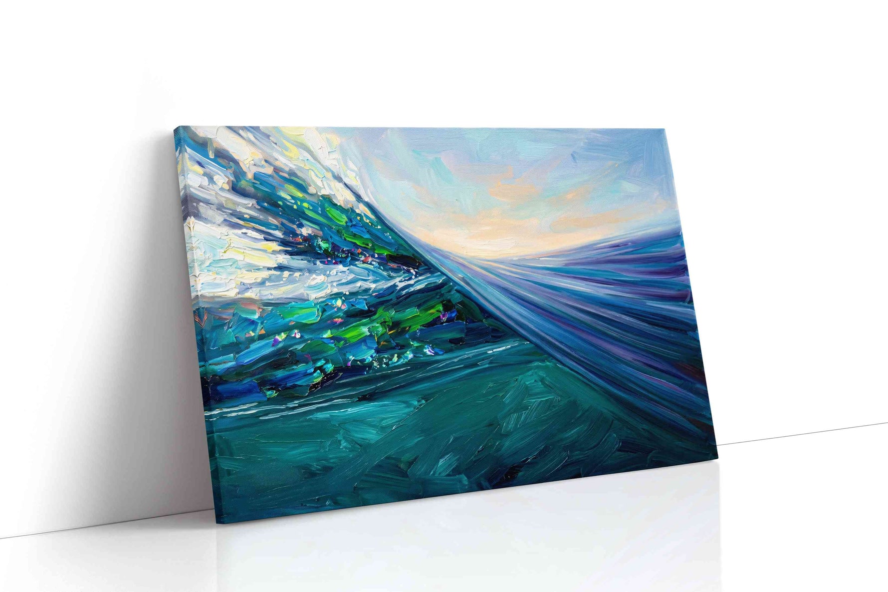 Where the Tide Becomes Light ocean canvas print, gallery-wrapped, ready to hang